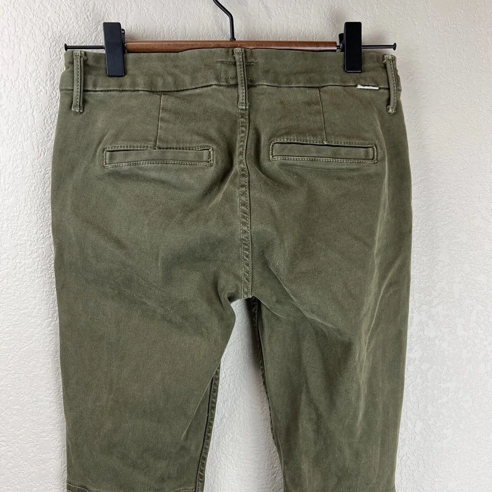 Mother Jeans Women 25 Green Crop Zipper‎ Zip Muse Moss Military